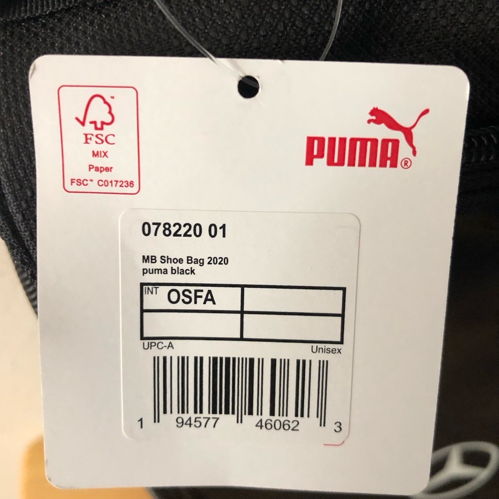 NEW Puma Black Golf Shoe Bag Mercedes Benz 2020 Divider Zippered NWT 078220-01 - Picture 3 of 10